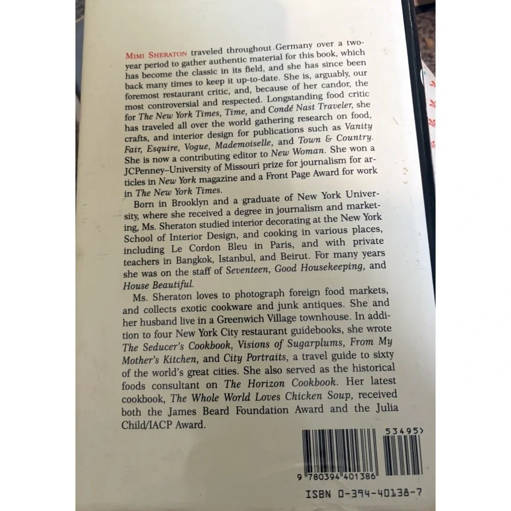 The German Cookbook Mimi Sheraton HC DJ Random House Authentic German Cooking